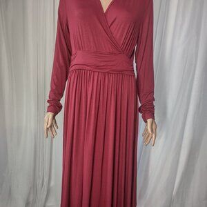 Grecerelle burgundy long sleeve dress size L